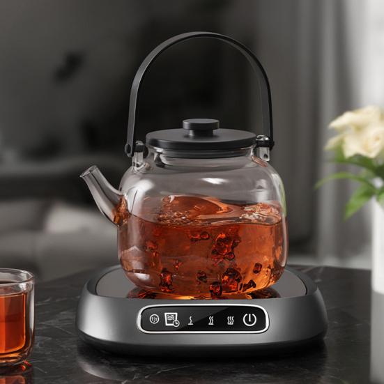 Ayarlanabilir Sıcaklıklı Elektrikli Fincan Isıtıcı Taşınabilir Kahve Çay Kupası Isıtıcı Kablosuz Taşınabilir İçecek Isıtıcı Ped Ofis Ev İçin