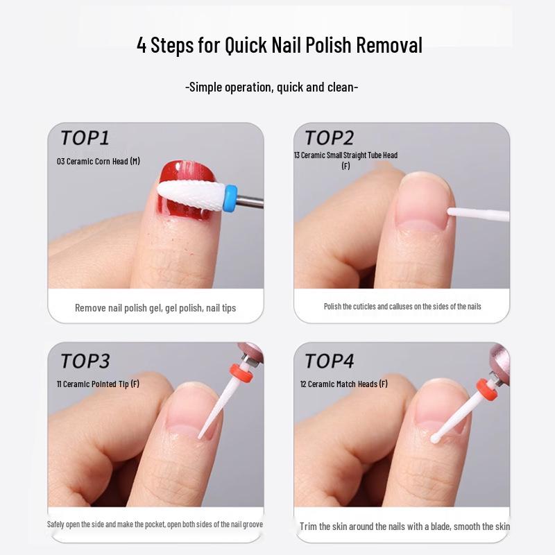 Ceramic Corn Head Nail Grinder for Polish & Cuticle Removal