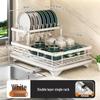 Multifunctional Kitchen Countertop Dish Rack with Storage for Bowls, Chopsticks, Plates, and Cutlery