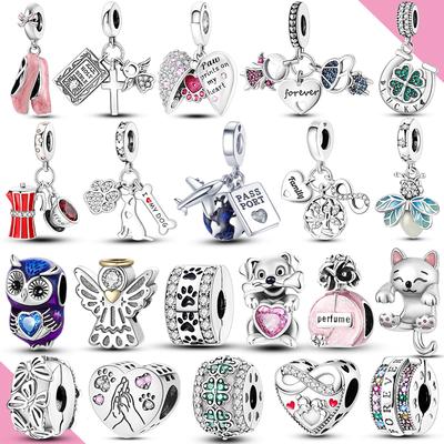 Original Charms Copper For Woman Beads Pendants Pets Earth Clover Fit Bracelet Diy Jewelry