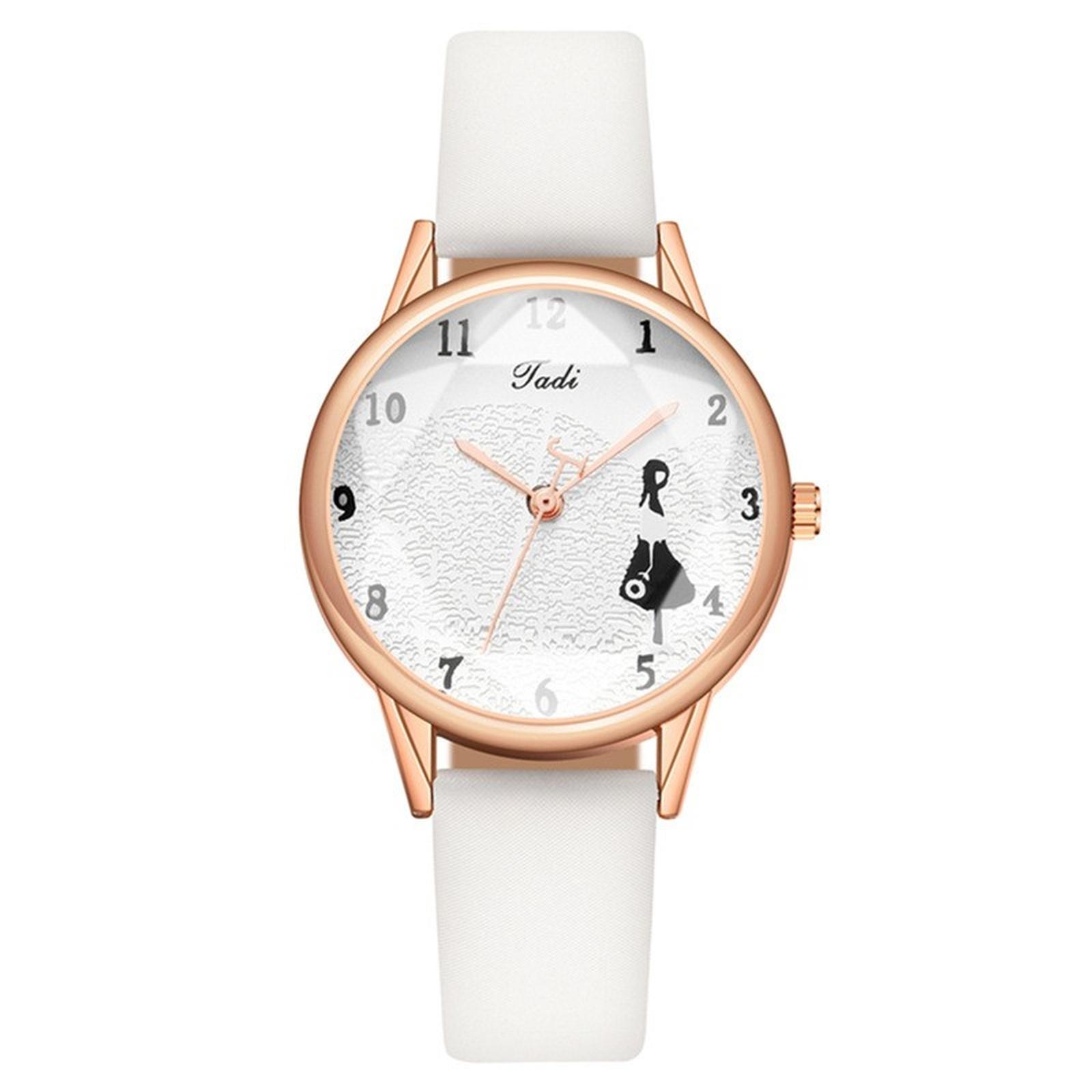 

Женские модные кожаные часы One Size белый