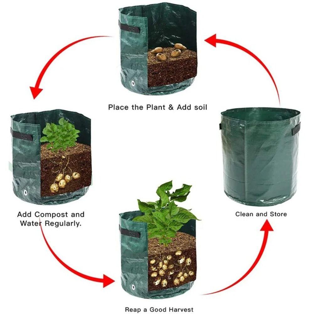 3/5/7/10 Gallon Garden Planting Bag PE Planting Container Durable Planting Nursery Pot  Outdoor