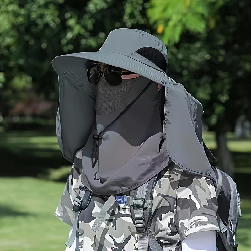 Outdoor Sun Hat Breathable Anti-UV Neck Protection Face Cover Fishing Cap Wide Brim Removable Sunshade Hiking Camping Hat
