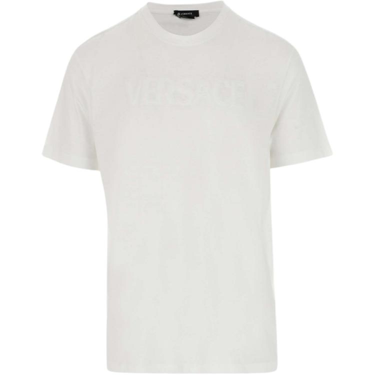 Versace Ss22 Logo Plain Round Neck Short Sleeve T-Shirt Men T-Shirts White 1003908-1A02797-1W000