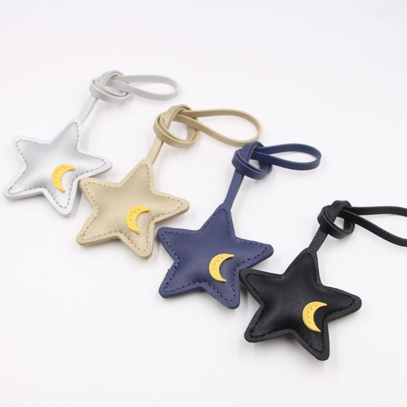 Innovative Star Shaped Keychain Lightweight PU Bag Pendant Stylish Bag Charm for Modern Lifestyle Home and Car Decors