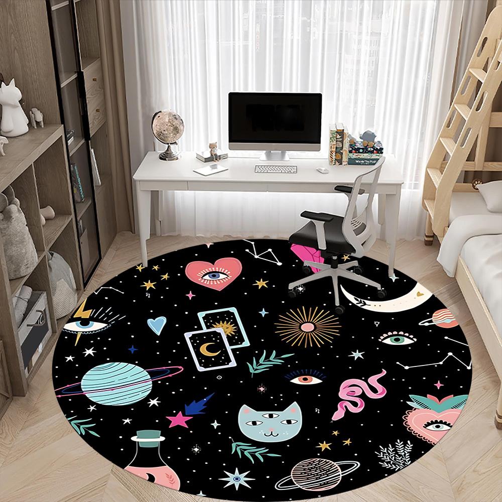 1pc Cosmic Symbols Chair Carpet for Office - Durable, Ideal for Chair Mats, Stylish & Functional Decorative Rug Yy260203036