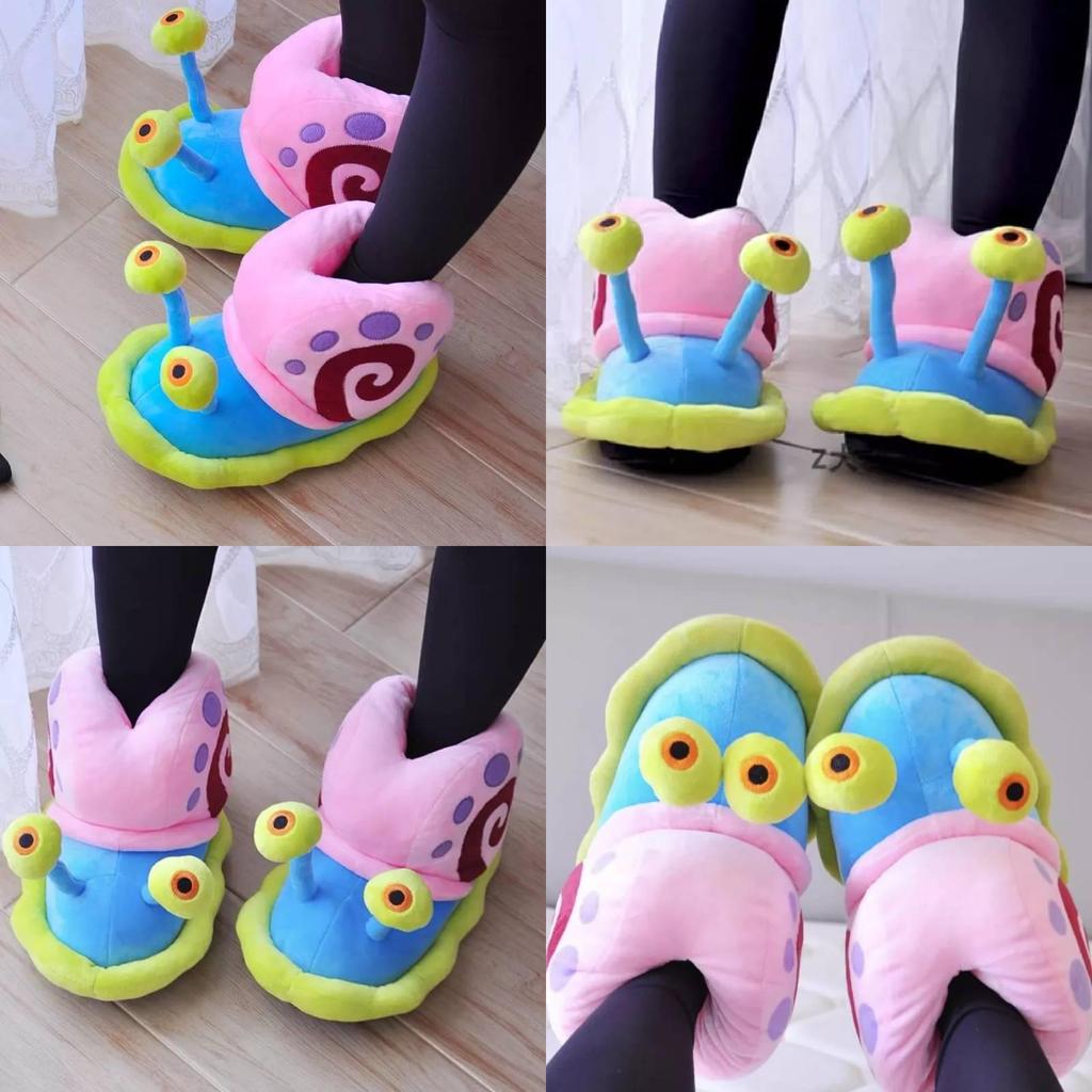 Cozy Indoor Warm Spongebob Snail Slippers For Adults And Kids Winter Edition