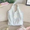 Bestickte Tragetasche Chiffon Unifarbene Blumen-Umhängetasche Große Kapazität Koreanischer Stil Leinwand-Achseltasche Für den Weg zur Arbeit