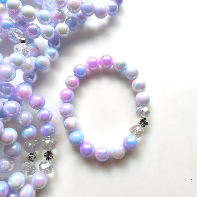 Unisex Handchain Meditation Bead Bracelet Smooth Round Beads Wristband Adjustable Size Bangles Accessory for Men Women