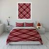 Red plaid crisscross pattern. Bedding sets Duvet cover sets Duvet covers Pillowcases(1 * Duvet Cover 2 * Pillowcases without duvet insert)