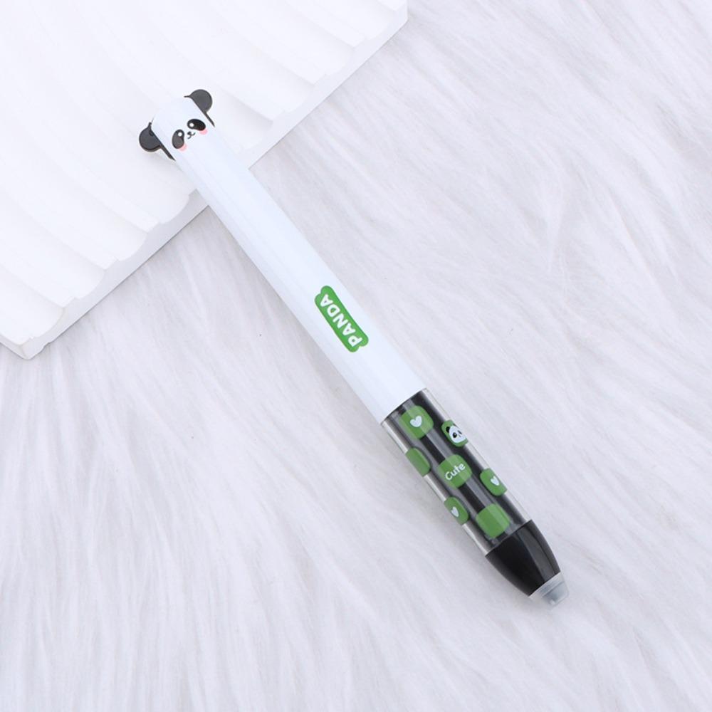 Multifunctional Erasable Ballpoint Pen Animal Design Quick-drying Neutral Pen Double Ink Color Signature Pens Student Test