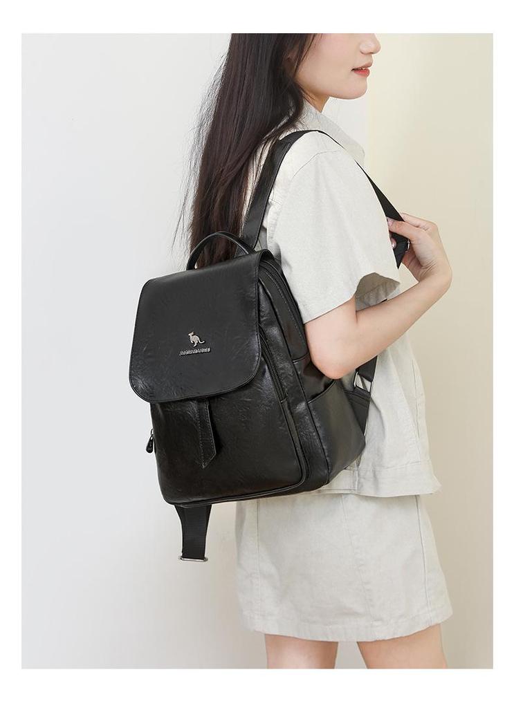 Women's Versatile Leather Backpack - Casual, Lightweight, Fashionable, Convertible Shoulder/Backpack Bag for Travel or School