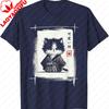 Harajuku Samurai Japanese Art Sumie Novelty Kawaii Funny Cat Unisex TShirt Lovely Printed Tshirt Tops Regular Short Sleeve
