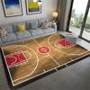 Basketball Court Design Carpet Blue Orange Red Color Non Slip Floor Mat for Sports Theme Room Home Decor Rug