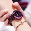 Stainless Steel Magnetic Mesh Belt Women Watch Starry Sky Quartz Watch