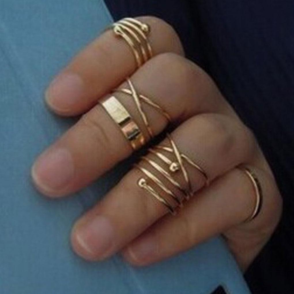 6 Pieces Girls Ring Set Adjustable Joint Jewellery Alloy Opening Decoration Elegant Rings Accessories for Birthday Party