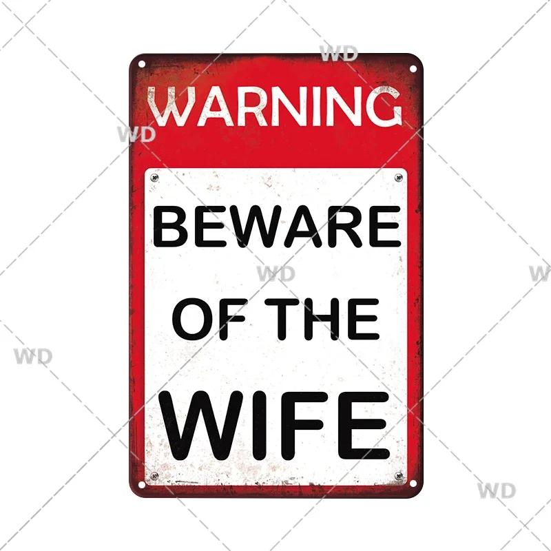 Retro Danger Warning Metal Sign - Vintage Caution Plaque - Metal Plate for Garage Park Home Wall Decor