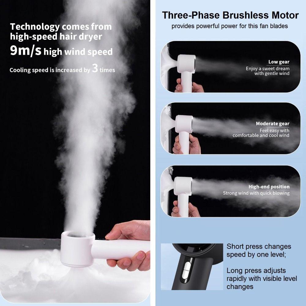 Adjustable Handheld Fan 100 Winds Speeds Cooling Fan New Mini Turbo Fan  Camping