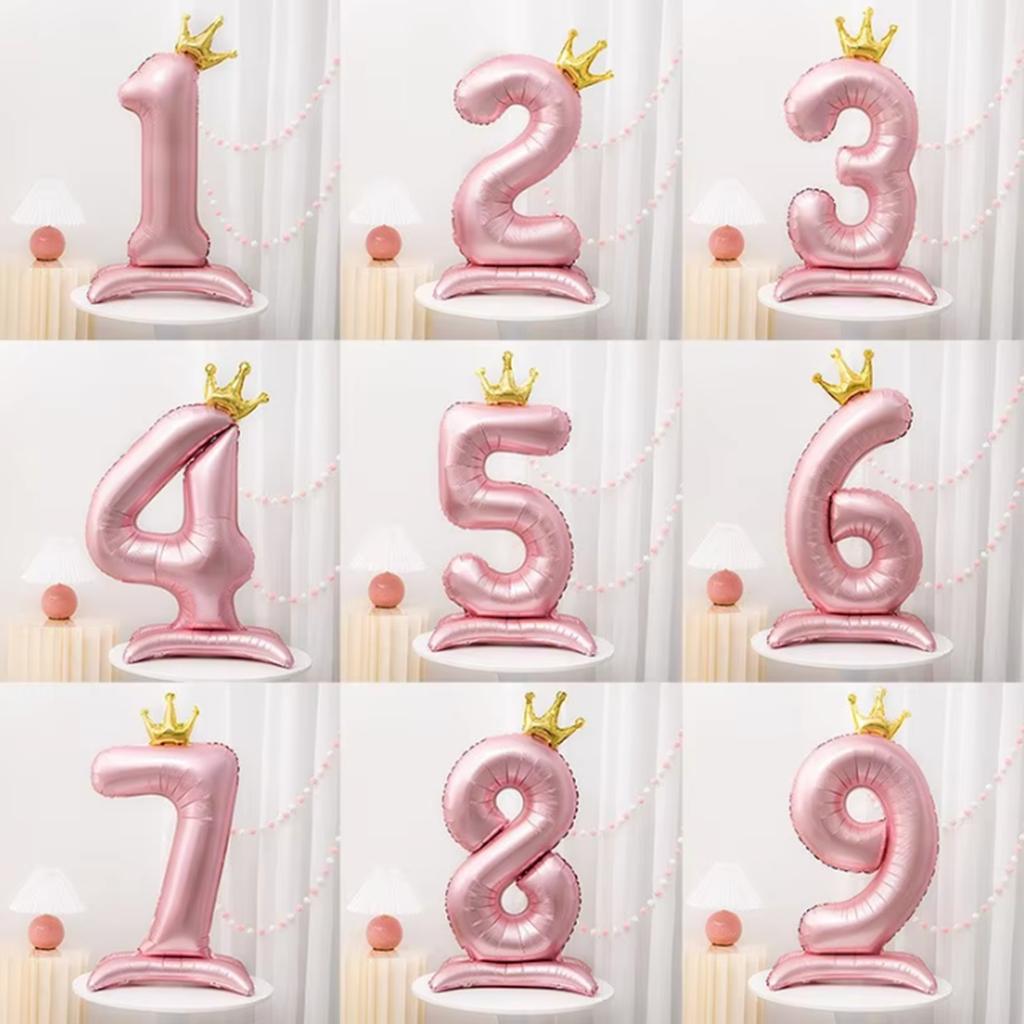 42 inch Crown Decorative Aluminum Foil Milk Digital Balloon Digital Balloon Birthday Party Decoration Supplies Birthday Gift