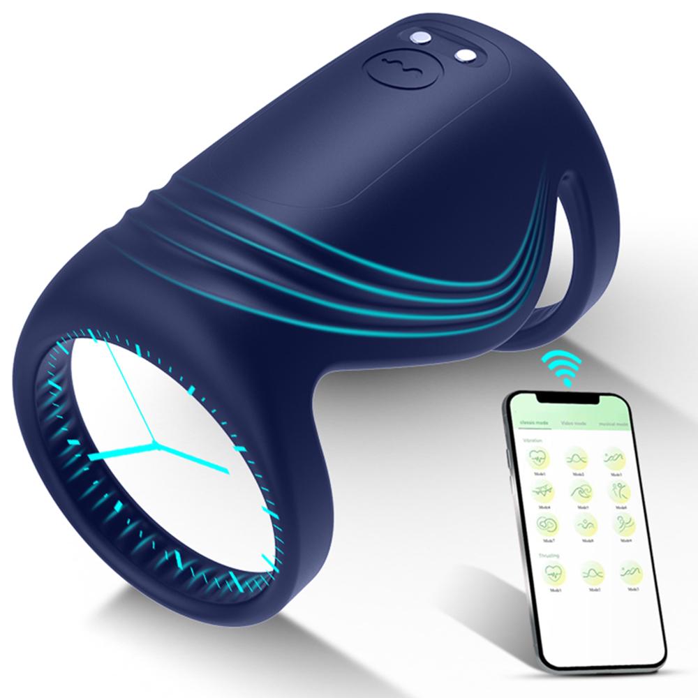 Bluetooth Penis Vibrator for Men Masturbator Penis Delay Trainer Cock Ring Glans Massager Male Sex Toy for Adult
