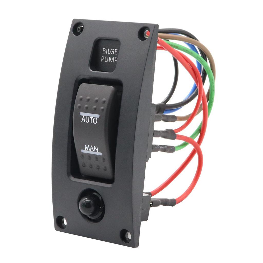 Three-Position ON-OFF-ON Bilge Pump Switch Panel
