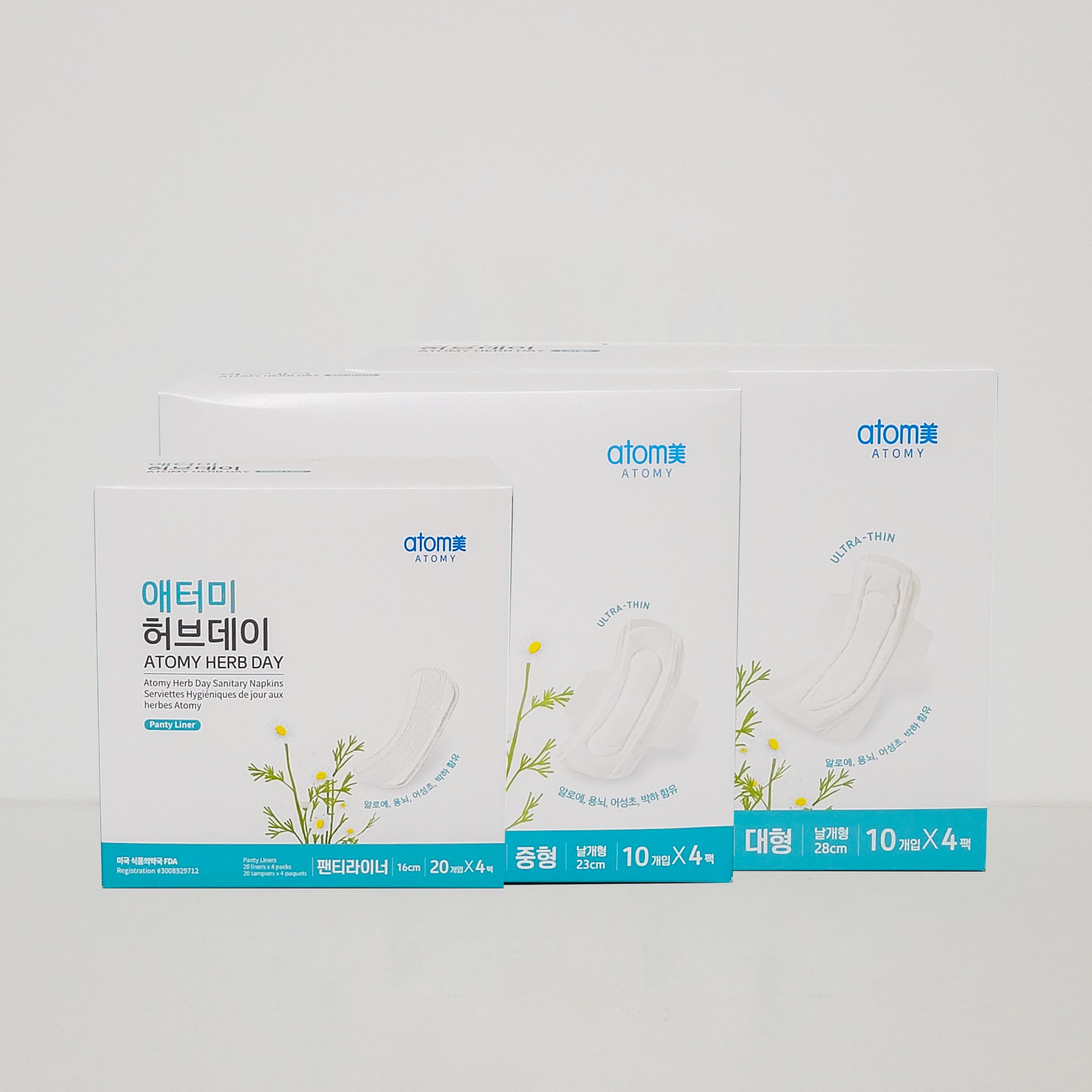 

[Atomy] Гигиенические прокладки Herb Day (большой, средний, ежедневная прокладка)