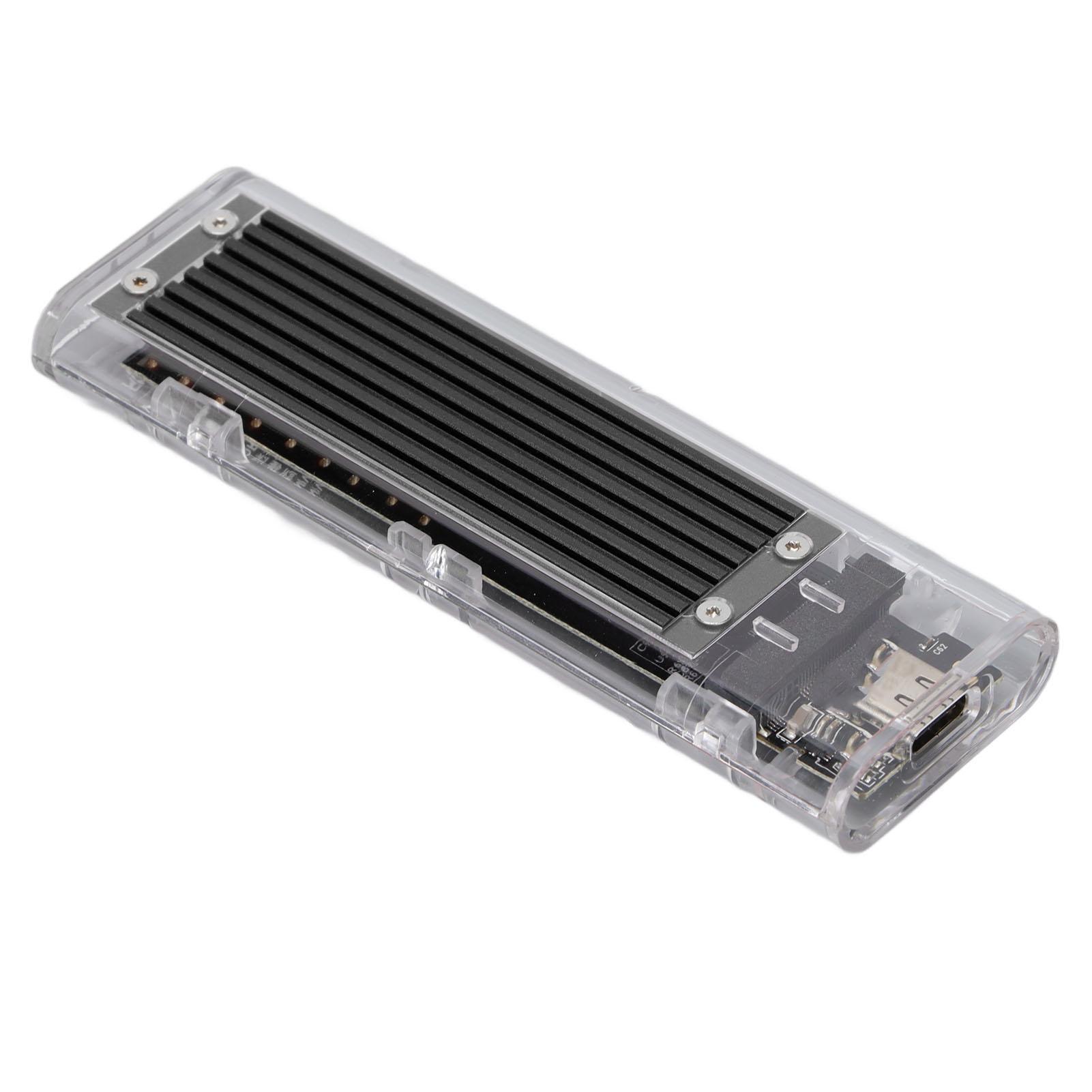 External Hard Drive Adapter 10Gbps Transparent NVME M.2 to Type C USB3.1 Gen2 Converter Case (Not Inclube Hard Disk)