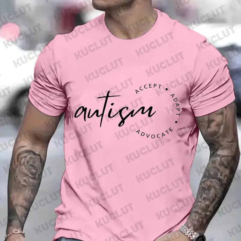 Herren T-Shirts Autismus Bewusstsein T-Shirts Grafik Kleidung Bedrucktes T-Shirt Y2K Mode Herren Autismus Akzeptanz T-Shirt Männliche Streetwear Oberteile