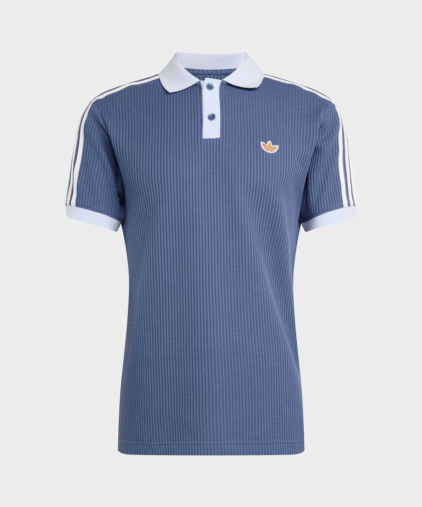 Adidas Waffle Knit Polo Shirt - Blue / Kx1230