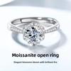 S925 Sterling Silver Moissanite Ring Women's 1 Carat Live Ring Simple Platinum Plated Daily Jewelry Gift