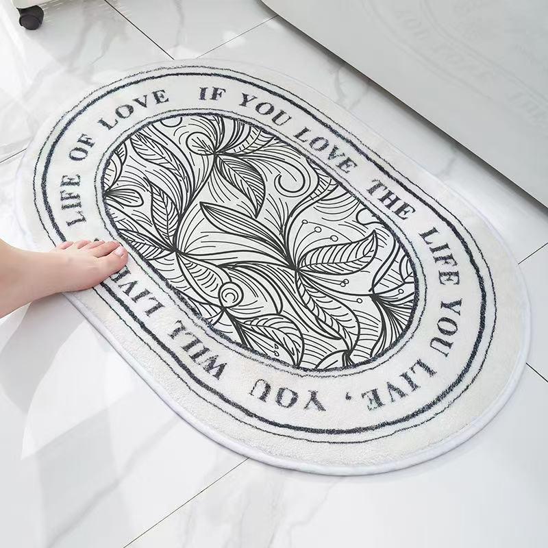 Non-Slip Oval Bathroom Floor Mat: Water Absorbent & Easy-Clean 40*60CM
