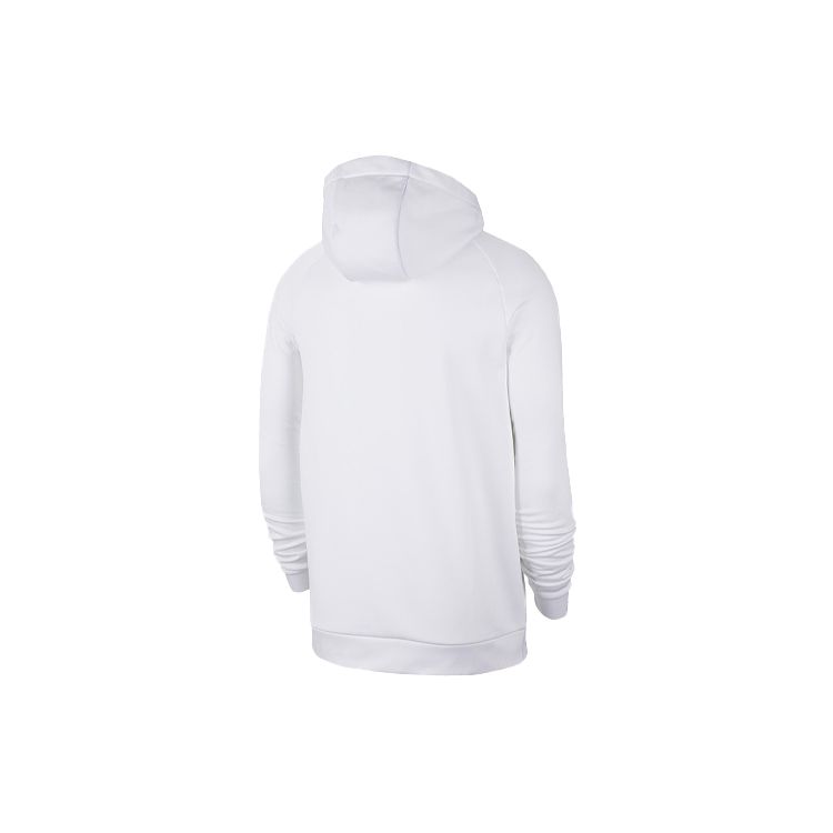 Nike Logo Print Fleece-Lined Warm Sports Pullover Hoodie with Drawstring Men Tops White CK0914-100