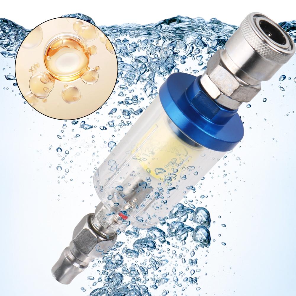 For Paint Spray Gun Air Oil Water Separator Filter Kit Water Trap Clear Painting Moisture Separator 1/4 Inch Thread Sprayer Air Compressor Tool