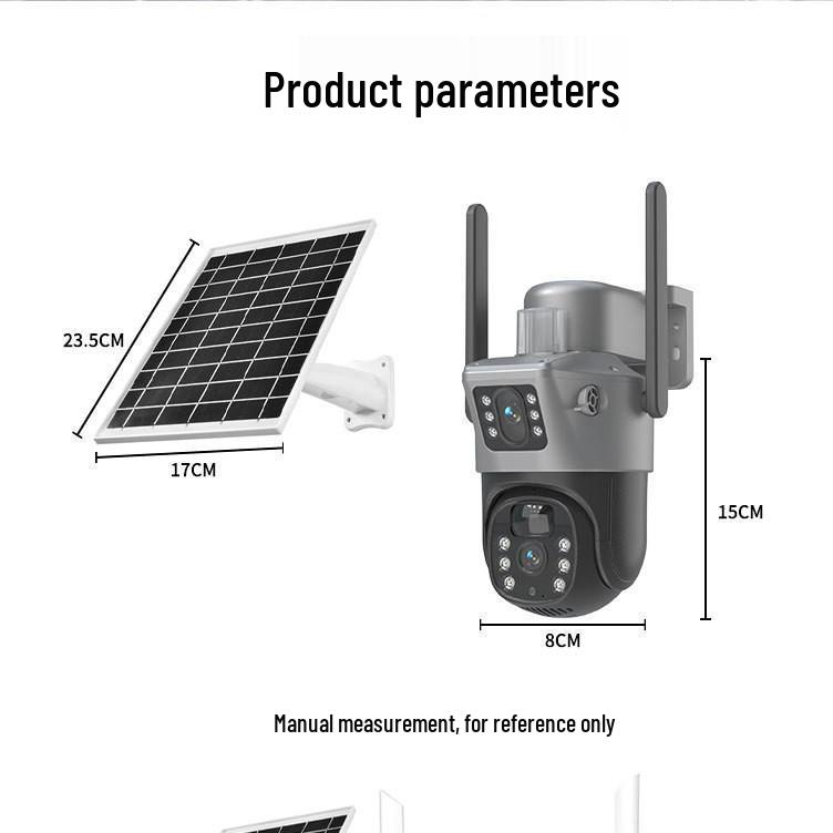 V380 Dual-Lens Wireless Solar Camera: Outdoor, Remote, Low-Power Surveillance