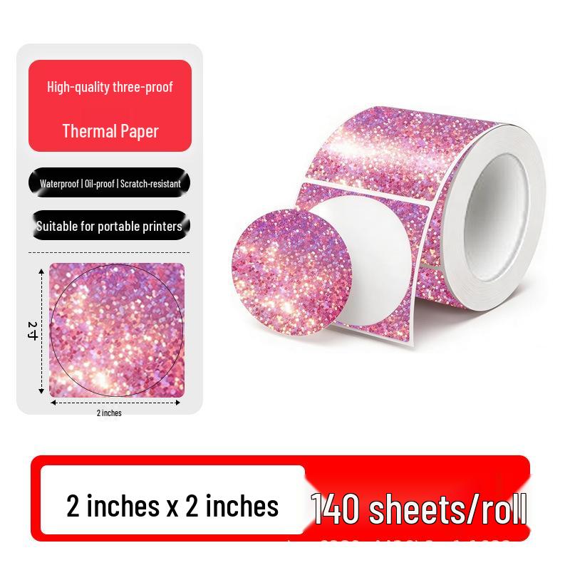 Gradient Laser Thermal Label Paper for Phomemo M220/M221/M120 - 50mm Round