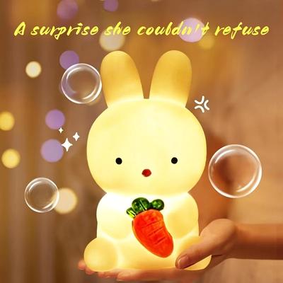 LED Cute Cartoon Rabbit Night Light Bedroom Living Room Rabbit Decoration Atmosphere Light for Birthday Gifts Children's Toys