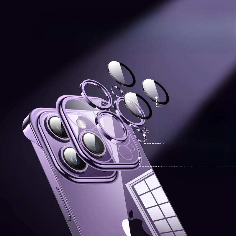 Applicable To Apple 16 Electroplated Frameless Mobile Phone Case 15 Comes with Lens Film IPhone 14 Anti-fall PC Dust Protection