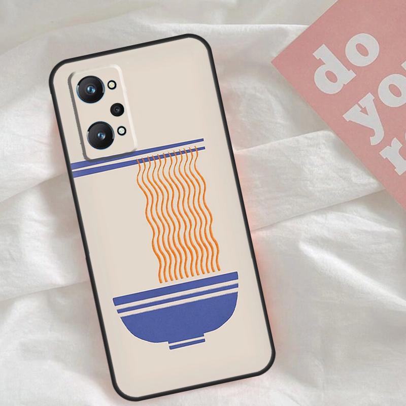 Ramen Cat Japanese Art Case For Realme C65 C67 C71 C63 C61 C55 C51 C53 C35 C75 11 12 13 14 15 Pro Plus GT6 GT7 Pro