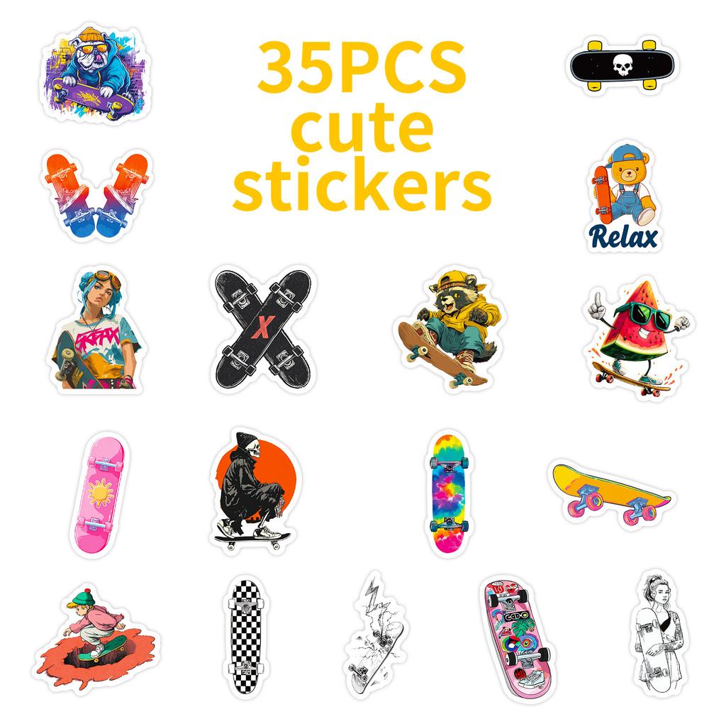 56 Autocolante Graffiti Desene Animate Skateboard Frumoase Decorațiuni Personalitate Telefon Mobil Mașină Autocolante Impermeabile