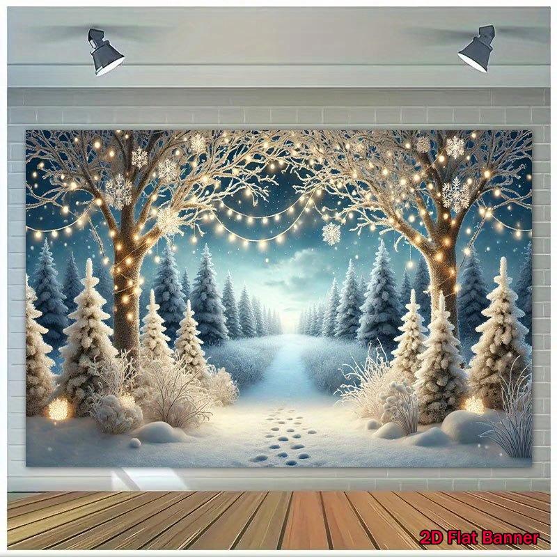 1Pcs Winter Wonderland Snow Decoration Background Winter Backdrop Decorations For Photo Studio Photo Booth Christmas