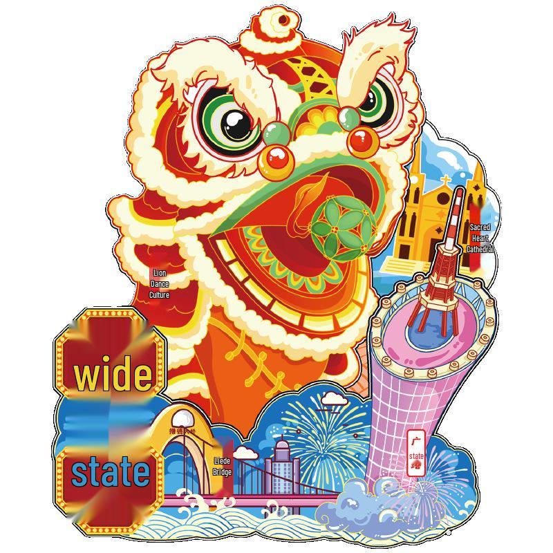 Guangzhou Bezienswaardigheden Koelkastmagneet: Xiaomanyao, Yanzhou Eiland, Guangji Brug, Shamian Eiland, Baiyun Berg, Lijm, Cultureel & Creatief