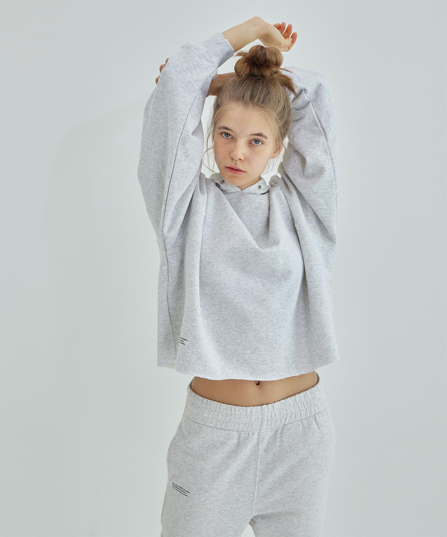 Love Your Body Crop Hoodie (Light Heather Grey) Light Heather Grey/Free