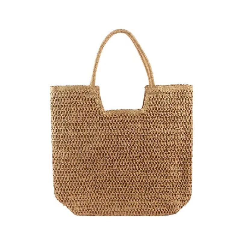 Straw Woven Tote Bag Large Capacity Shoulder Bag Versatile Knit Handbag Storage Bags For Women Stylish Vacati Beach Shopping