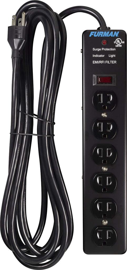 Furman Table Tap Power Strip 6-Outlet SS-6 Black