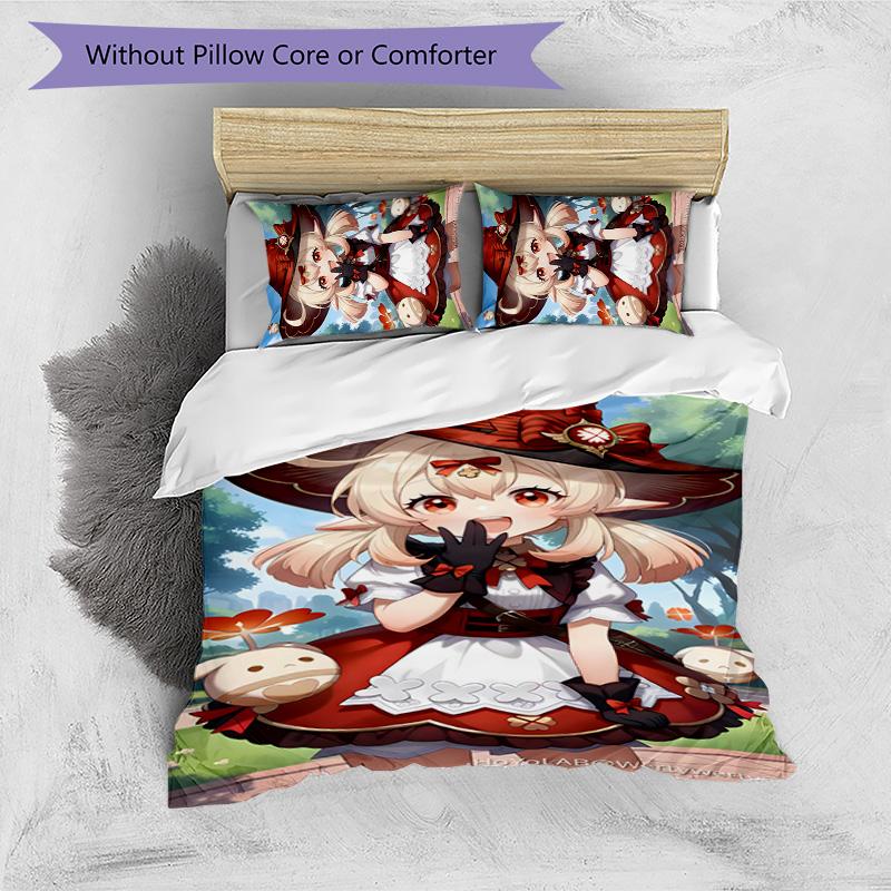 Klee 3pcs Bedding Set Duvet Cover Closure Includes 1 Duvet Cover & 2 Pillowcases for All Seasons Bedroom Home Dorm Decor