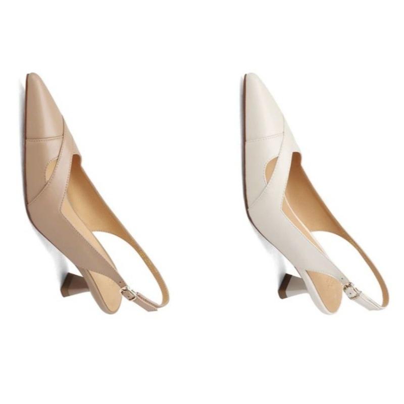 Summer New Solid Color Hollow Pointed Toe Breathable Casual Fashion High Heels New Elegant Comfortable Low Heel Sandals NO:713