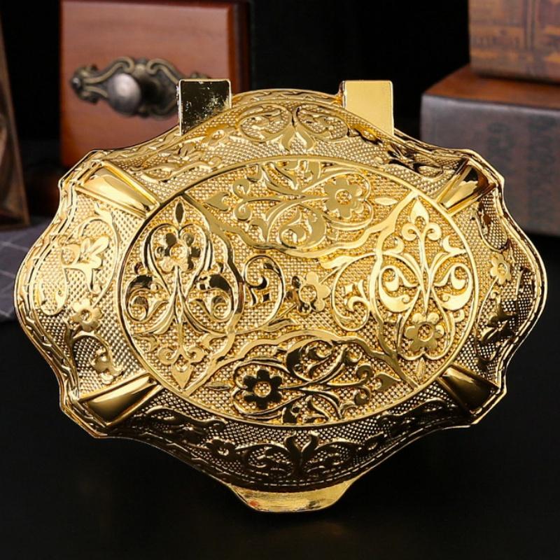 Ellipsoid Necklace Storage Box European Style Golden Jewelry Organizer Alloy Earrings Case Ring Storage Jar Dresser Display