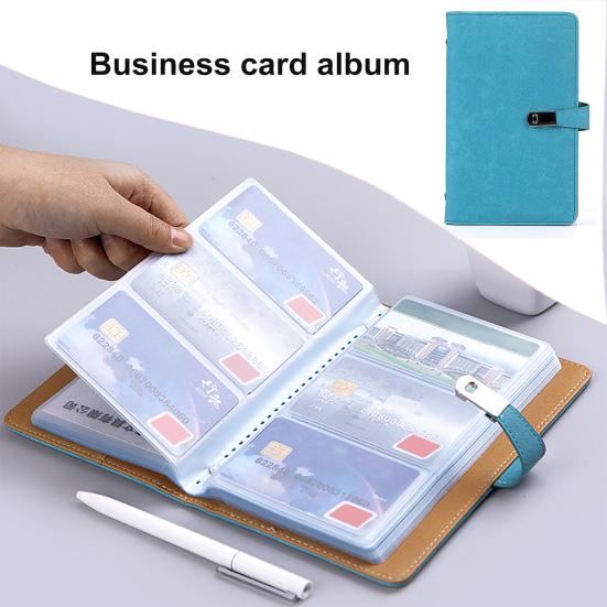 Business Card Holder 120 Card Slots Faux Leather Business Card Book Credit Card Protector for Home Office