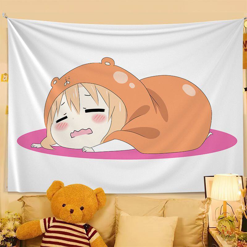 Cute Anime Print Tapestry Wall Hanging Anime Poster Bedroom Backdrop Wall Art Dorm Home Decor
