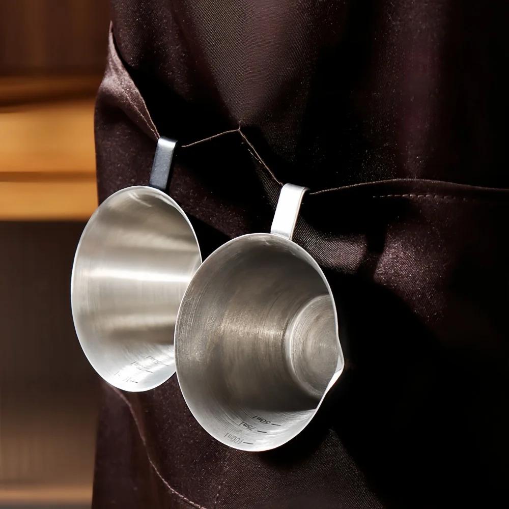 Cana de Extracție Espresso 100ML Oțel Inoxidabil 304 cu Scară Îngroșată Exquisită Cană de Cafea Uncie Accesorii pentru Casă Bucătărie Cafenea